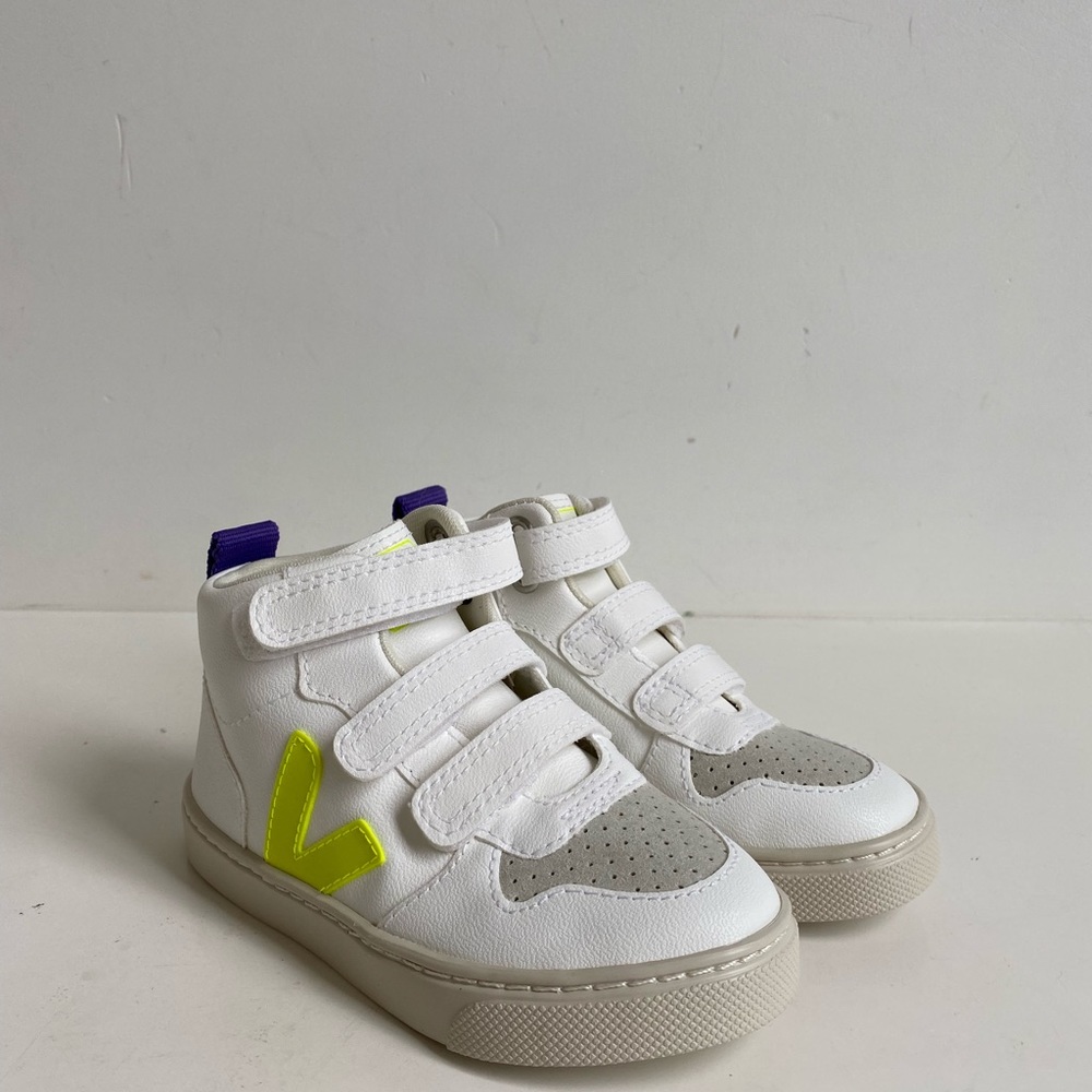 Veja Kids V-10 Mid White Jaune/Fluo Purple Shoes